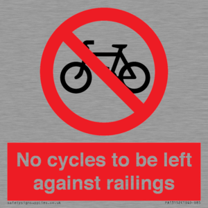 No cycles to be left against railings